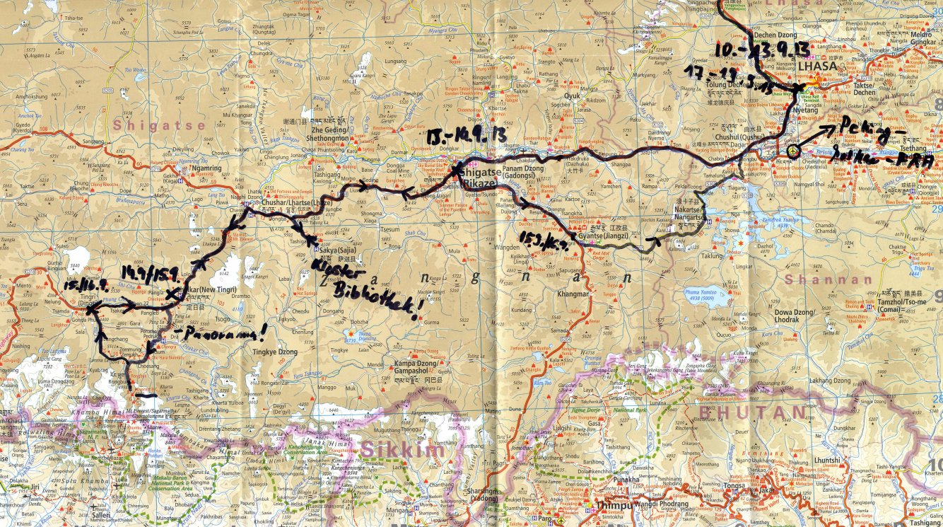 Route in Tibet